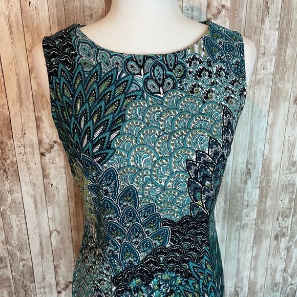 Connected Teal and White Sleeveless Dress size 6 - Picture 2 of 4